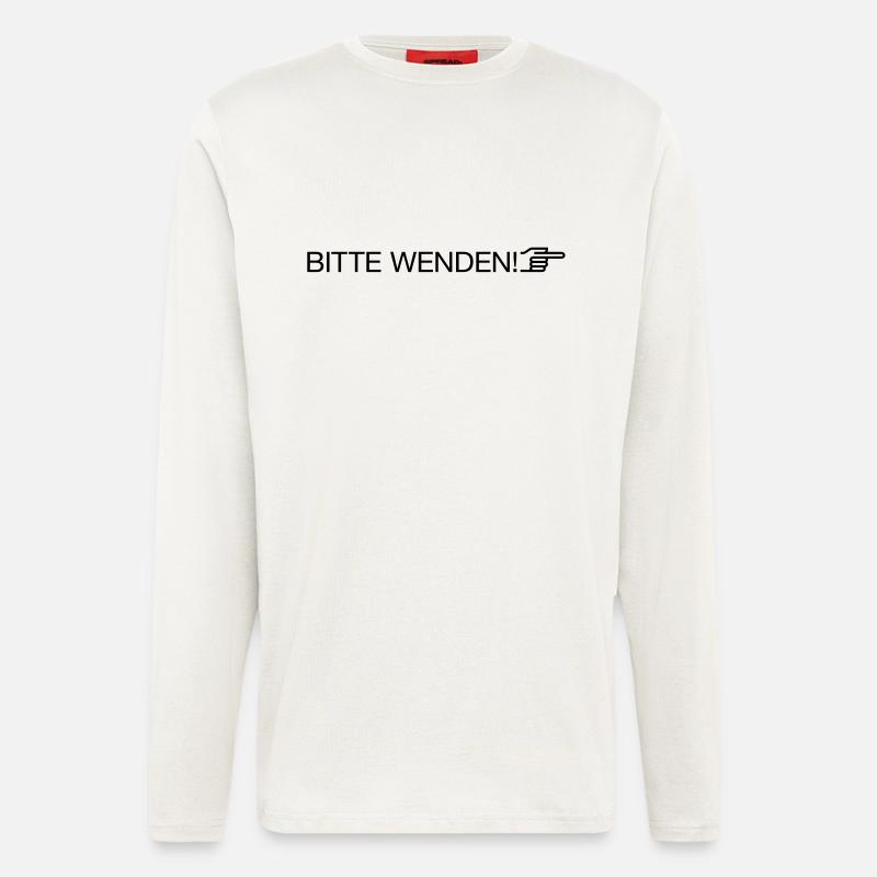 "bitte wenden" - Langarmshirt - made by SPREAD  - OFF WHITE