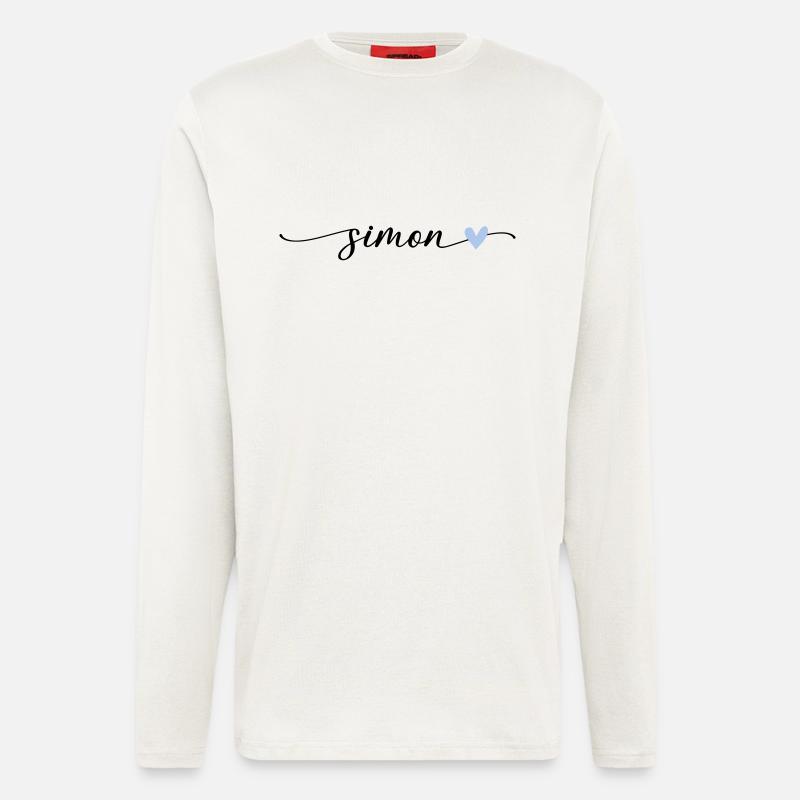 Simon Name Calligraphy Font - Longsleeve - made by SPREAD  - OFF WHITE