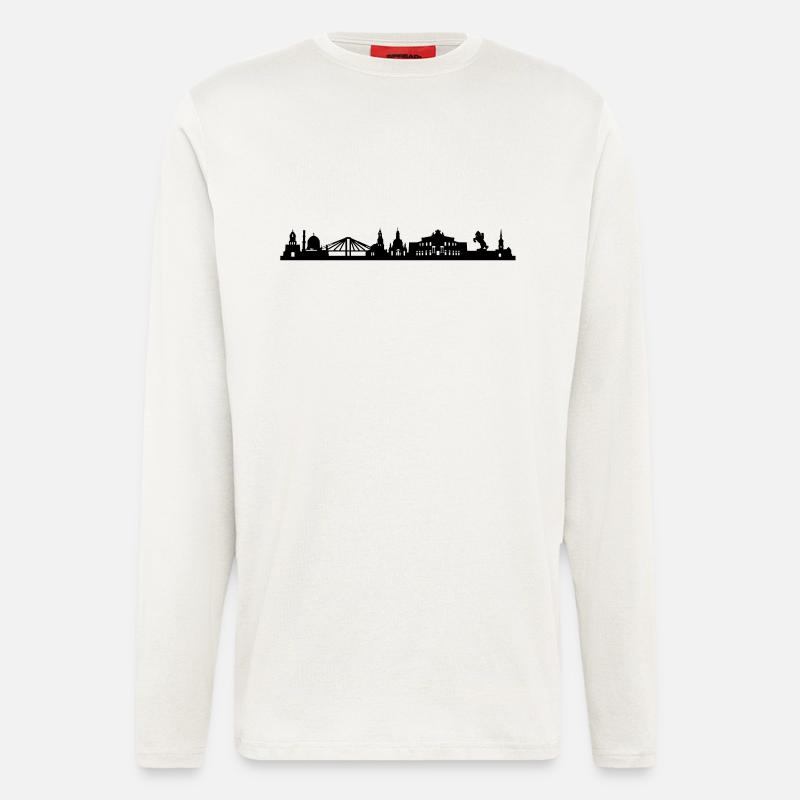 Dresde horizon à long - Manches longues bio décontracté fabriqué en UE - OFF WHITE