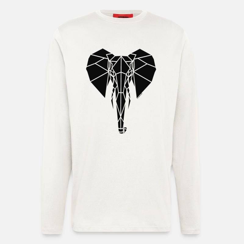 Geometric Stencilize Elephant - Longsleeve - made by SPREAD  - OFF WHITE