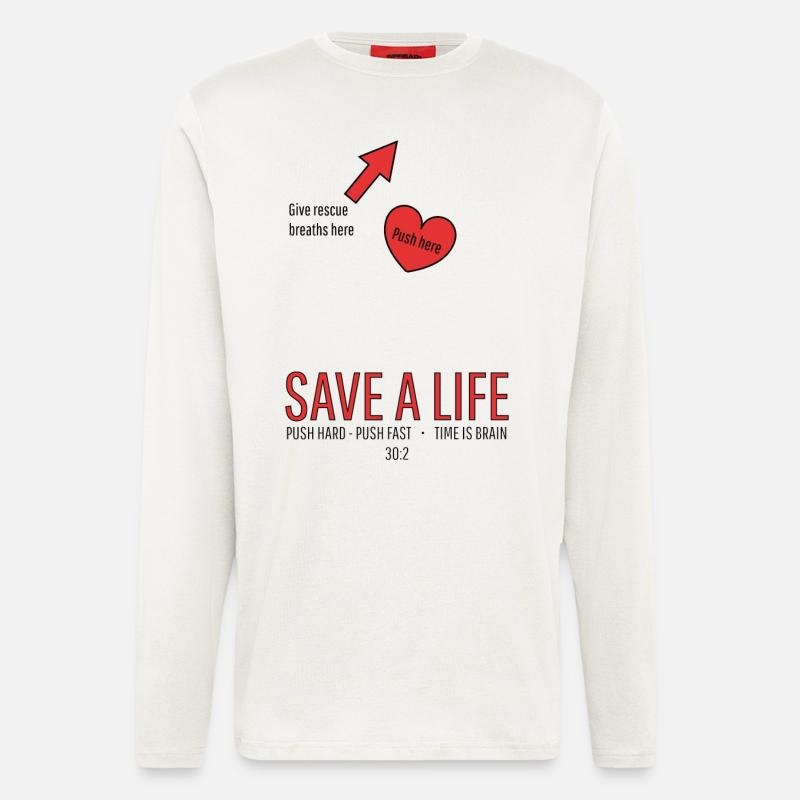 Save a life! CPR - Longsleeve - made by SPREAD  - OFF WHITE