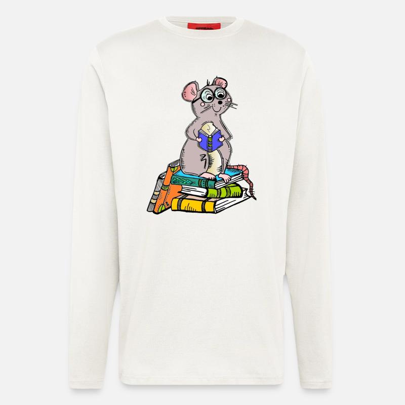 Book Nerd - Leseratte - Langarmshirt - made by SPREAD  - OFF WHITE