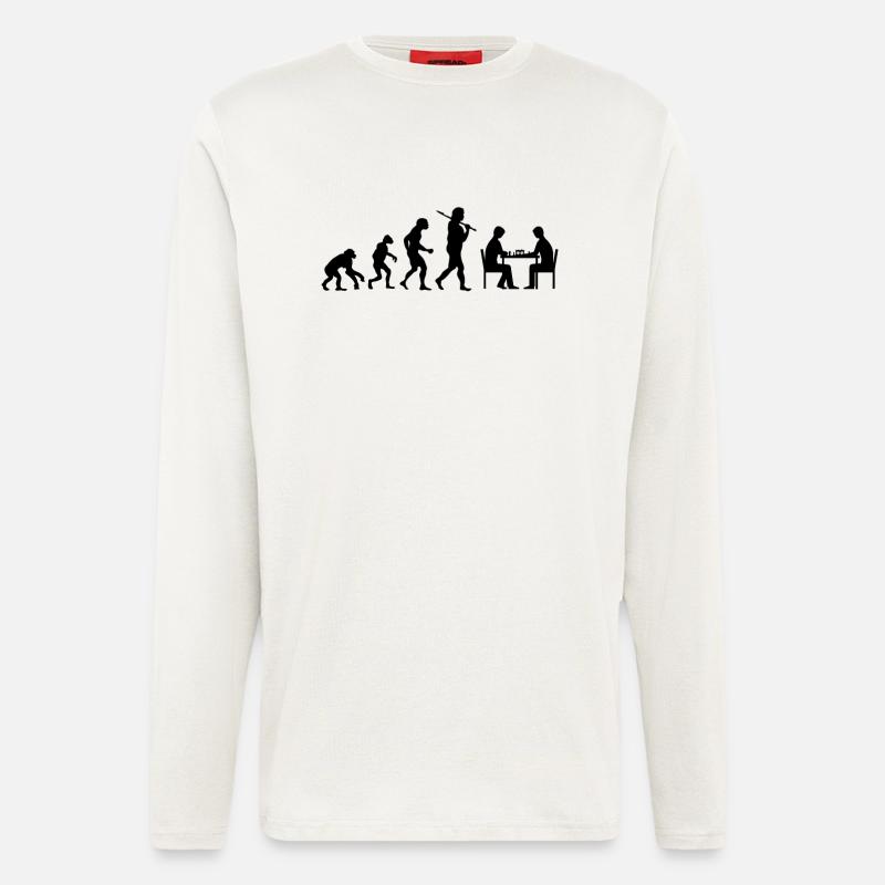 Evolution Schach - Langarmshirt - made by SPREAD  - OFF WHITE