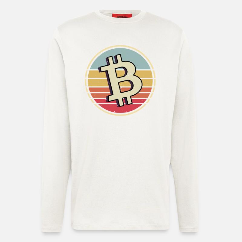 Bitcoin Krypto Kryptowährung - Langarmshirt - made by SPREAD - OFF WHITE