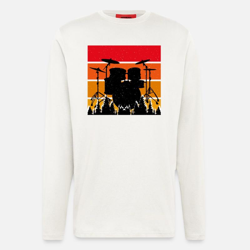 Drums Drummer Drummer - Longsleeve - made by SPREAD  - OFF WHITE