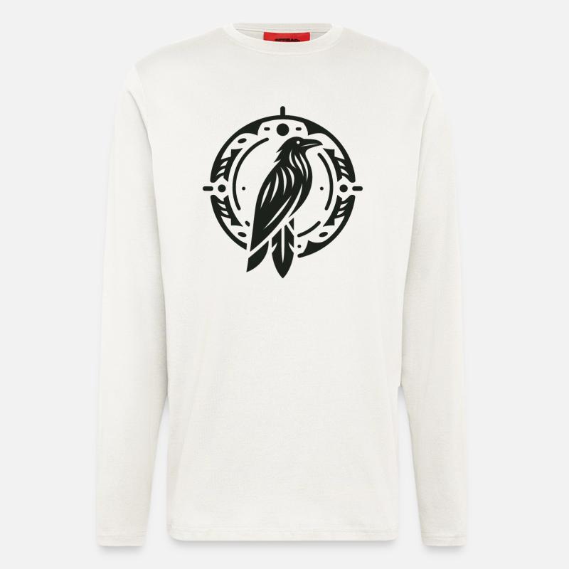 Rabe Indianer Tierkreiszeichen - Langarmshirt - made by SPREAD  - OFF WHITE