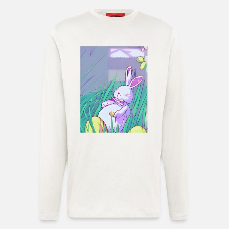 Pastel Easter Bunny in Spring Grass - Longsleeve - made by SPREAD  - OFF WHITE