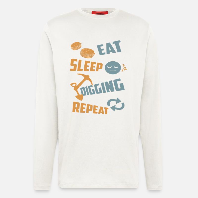 Eating, sleeping, digging, repeating - Longsleeve - made by SPREAD  - OFF WHITE