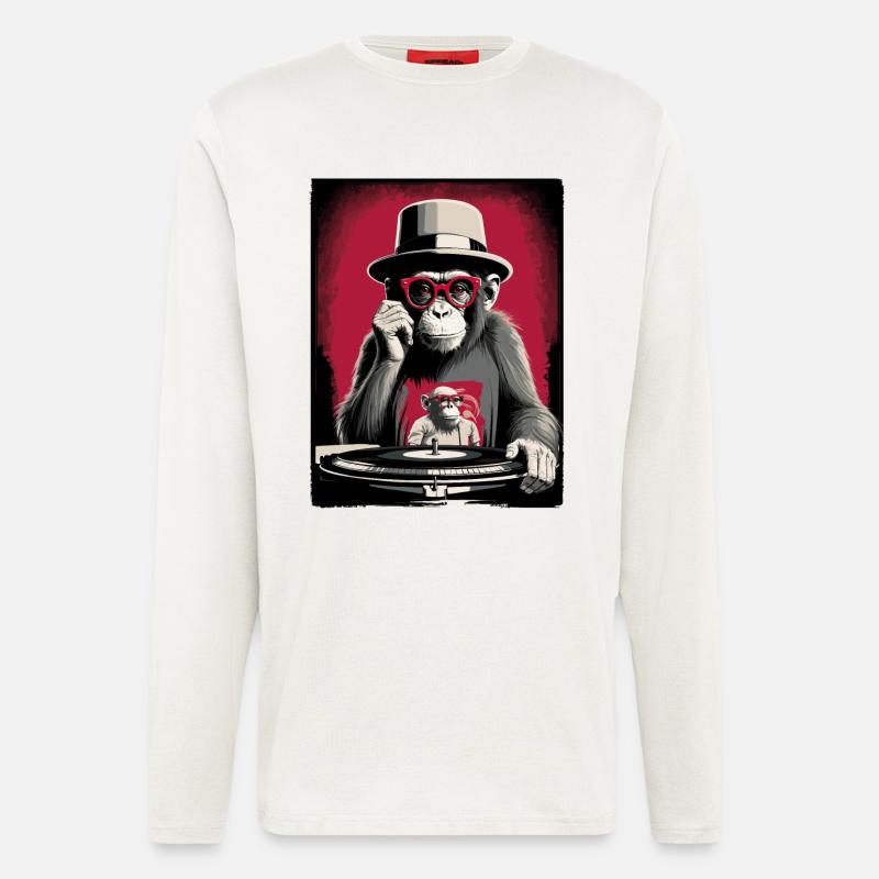 Affen DJ - Langarmshirt - made by SPREAD  - OFF WHITE