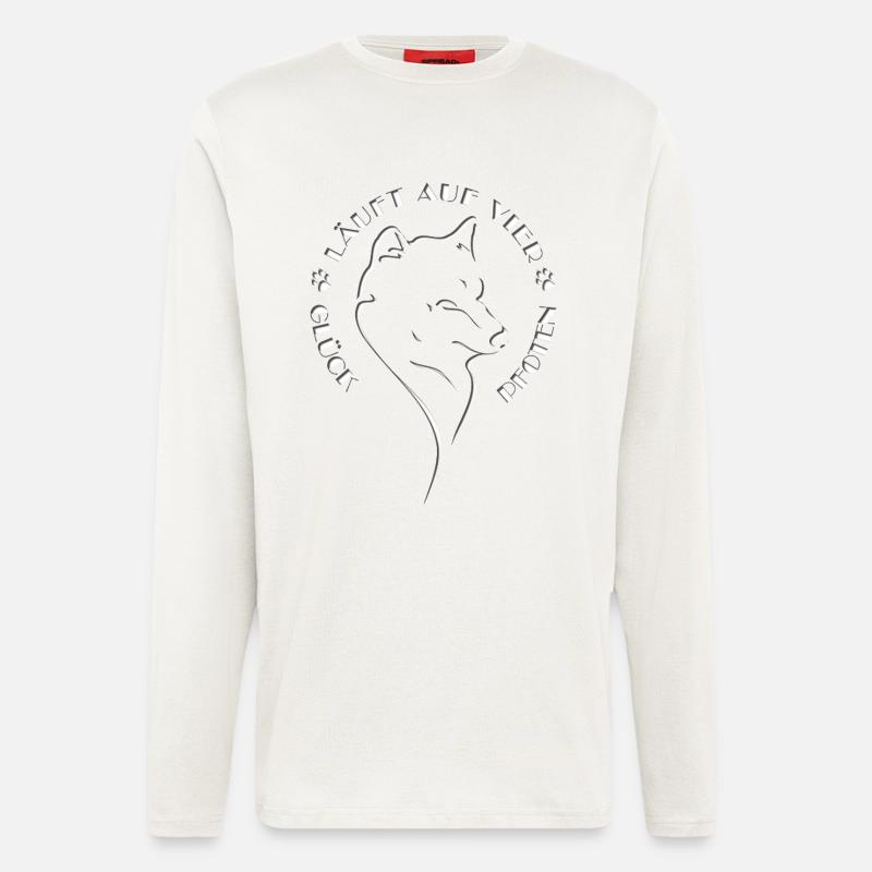 Elegant Hunde-Silhouette mit Botschaft - Langarmshirt - made by SPREAD  - OFF WHITE