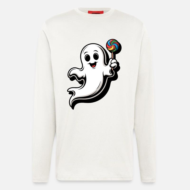 Fröhlicher Geist mit Lollipop - Langarmshirt - made by SPREAD  - OFF WHITE