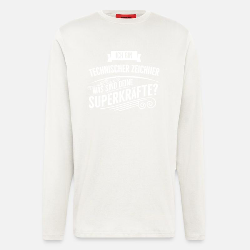 Technischer Zeichner - Langarmshirt - made by SPREAD - OFF WHITE