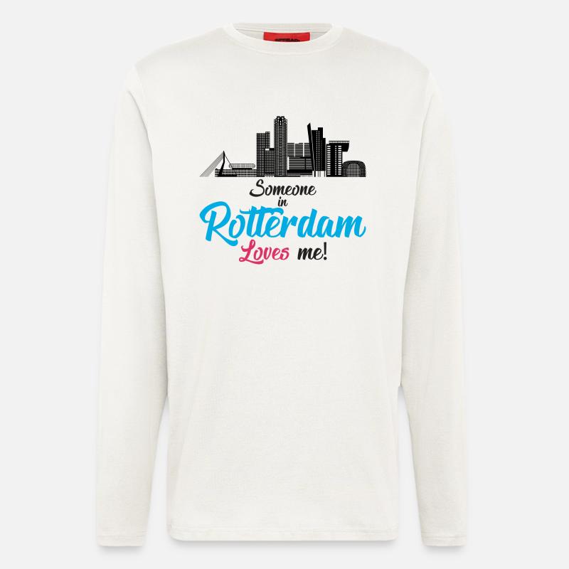 Rotterdam - Pays-Bas - Pays-Bas - Randstad - Manches longues bio décontracté fabriqué en UE - OFF WHITE