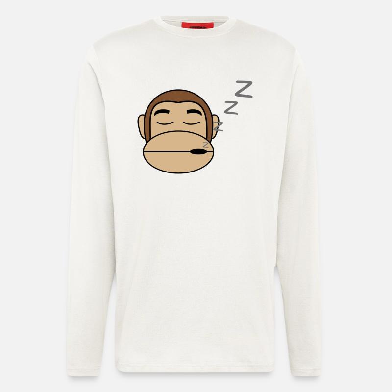 Affe Schläft Geschenk Idee - Langarmshirt - made by SPREAD  - OFF WHITE