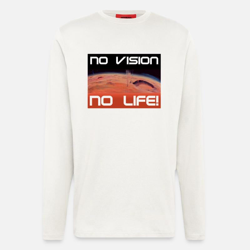 Mars: No vision, no life - Longsleeve - made by SPREAD  - OFF WHITE