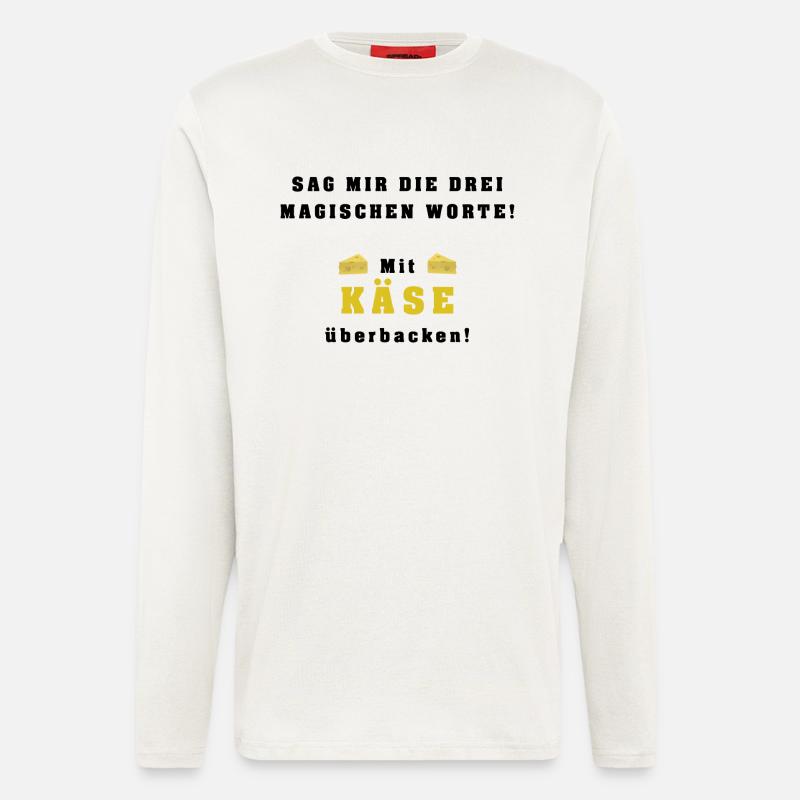 Mit Käse überbacken - 3 magische Worte - Langarmshirt - made by SPREAD - OFF WHITE