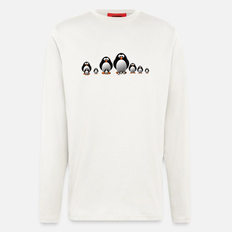 Eine Pinguinfamilie - Langarmshirt - made by SPREAD  - OFF WHITE