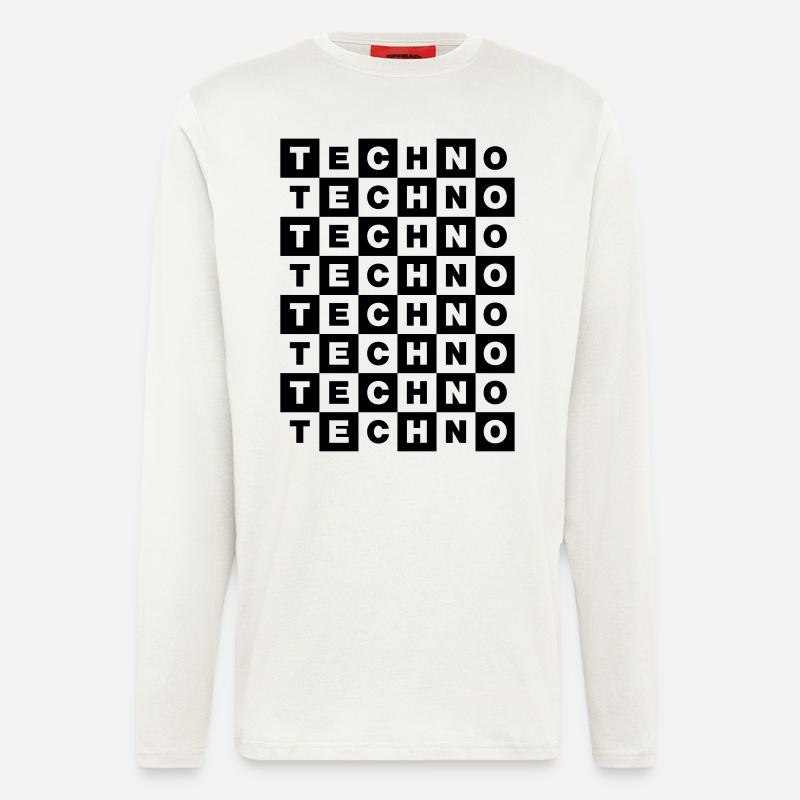 Techno - Manches longues bio décontracté fabriqué en UE - OFF WHITE