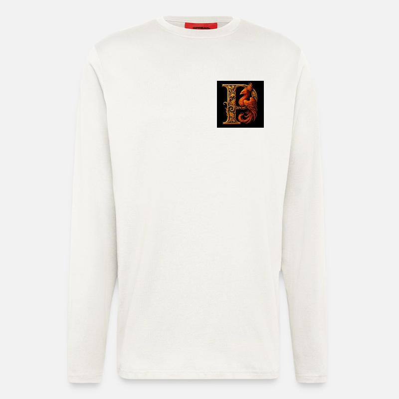 P – Magisches Ornament mit Phönix - Langarmshirt - made by SPREAD  - OFF WHITE