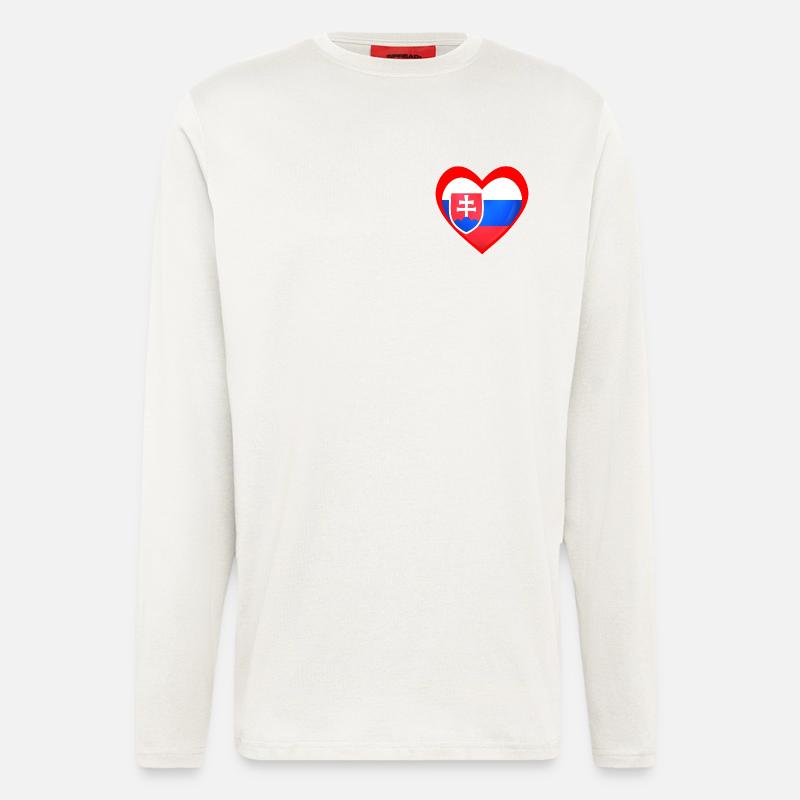 Červené Srdce Slovensko - Langarmshirt - made by SPREAD  - OFF WHITE
