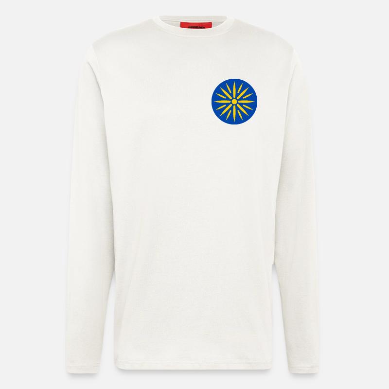 Blaue Sonne in Strahlen - Langarmshirt - made by SPREAD  - OFF WHITE