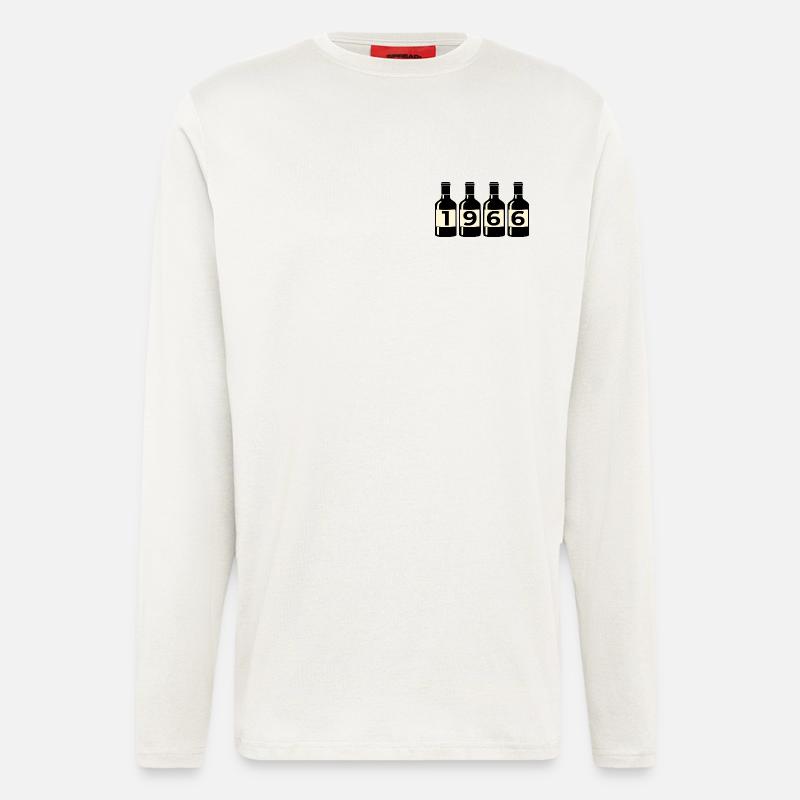 Année de Naissance 1966 Vin - Manches longues bio décontracté fabriqué en UE - OFF WHITE