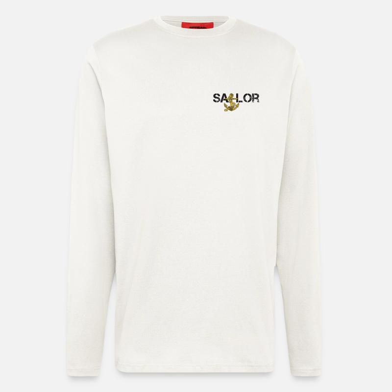 Sailor Anker schwarz - Langarmshirt - made by SPREAD - OFF WHITE