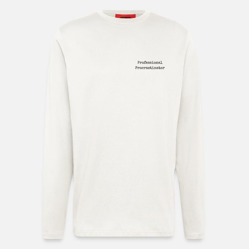 Lustiges Zitat: Aufschieber - Langarmshirt - made by SPREAD - OFF WHITE