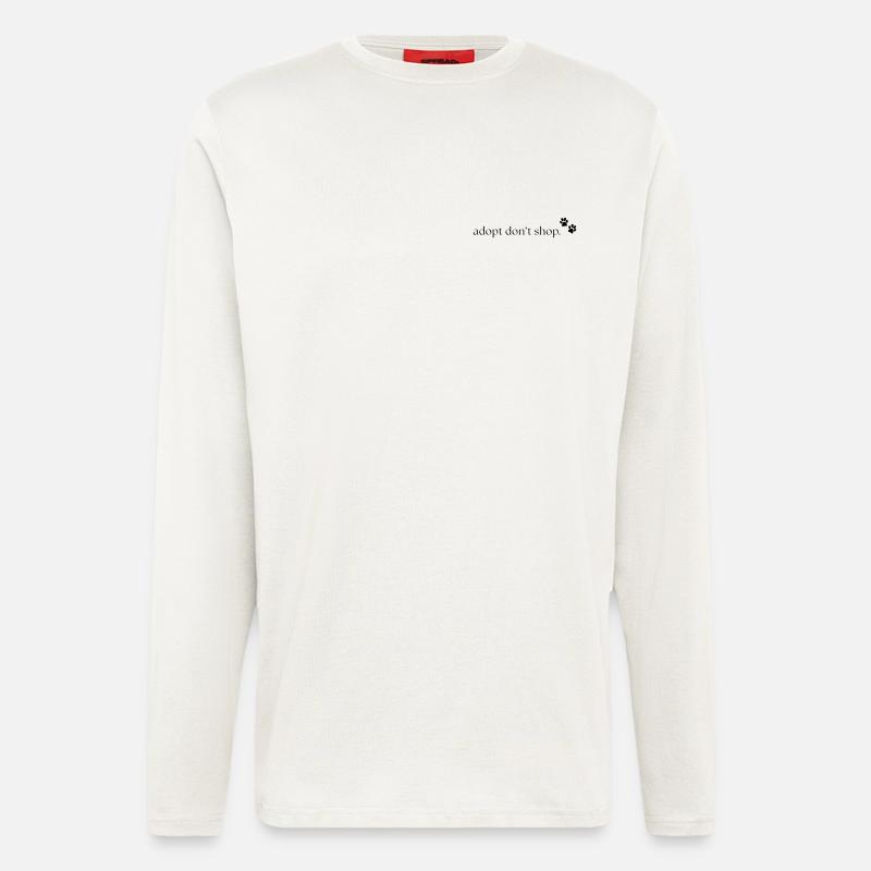 Adopt don't shop - Tierschutz Statement - Langarmshirt - made by SPREAD  - OFF WHITE
