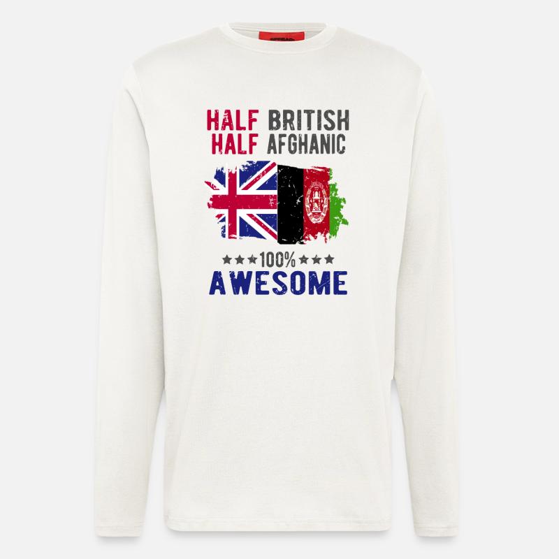Half British Half Afghan - Longsleeve - made by SPREAD  - OFF WHITE