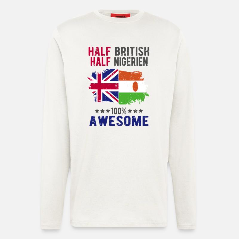 Halb Brite Halb Nigrer - Langarmshirt - made by SPREAD  - OFF WHITE