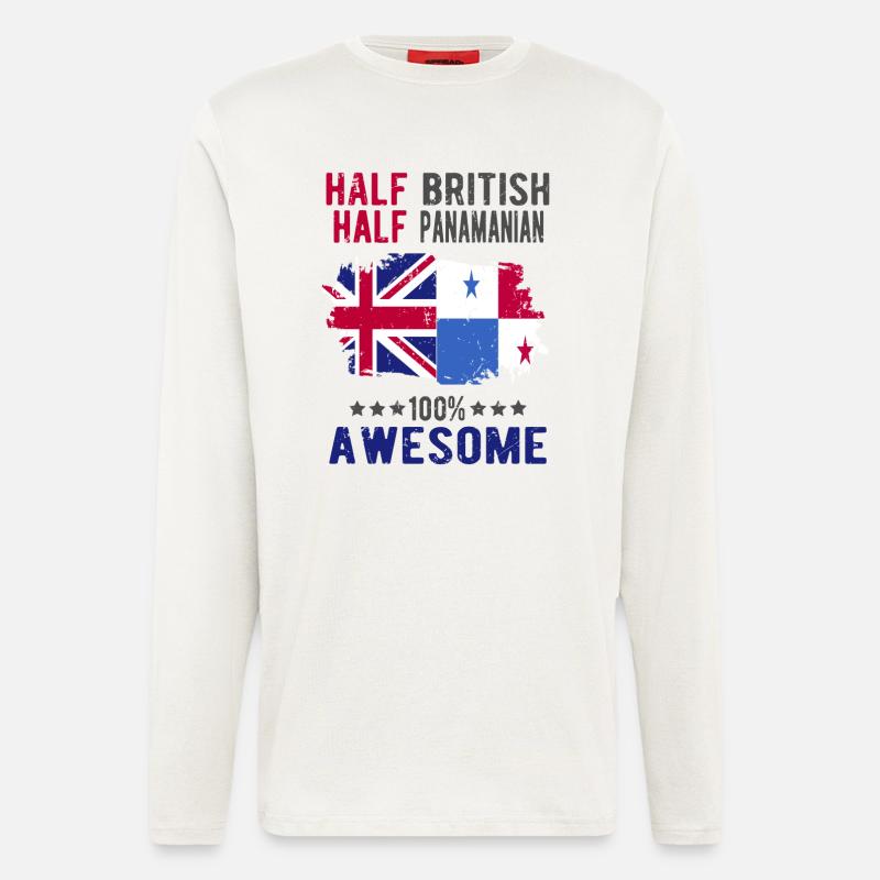 Half British Half Panama - Longsleeve - made by SPREAD  - OFF WHITE