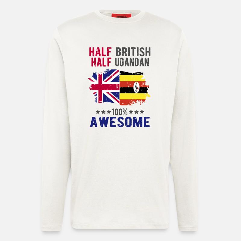 Half British Half Ugandan - Longsleeve - made by SPREAD  - OFF WHITE