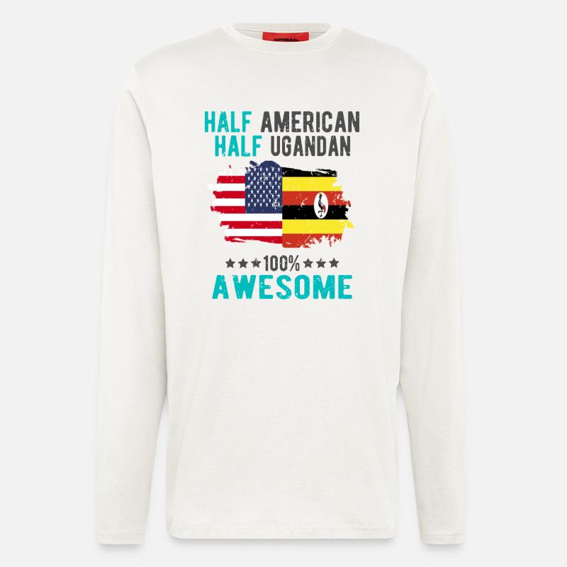 Half American Half Ugandan - Longsleeve - made by SPREAD  - OFF WHITE