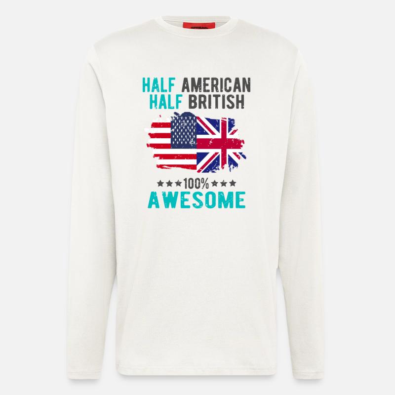 Half American Half British - Longsleeve - made by SPREAD  - OFF WHITE