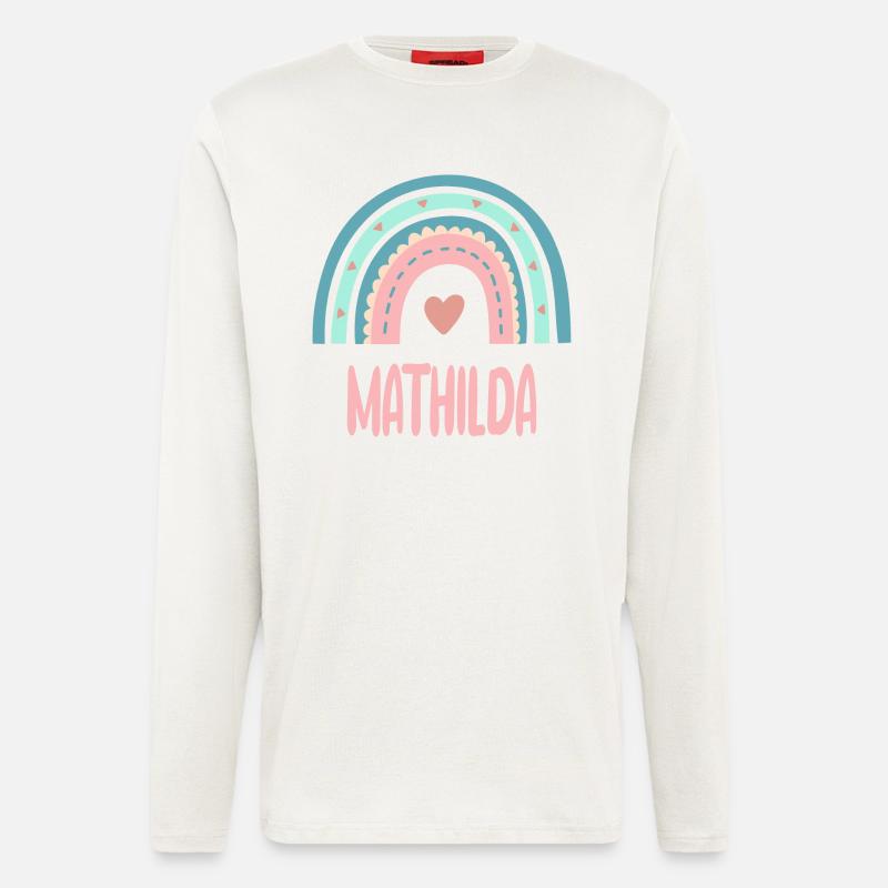 Mathilda Name Regenbogen Baby - Langarmshirt - made by SPREAD  - OFF WHITE