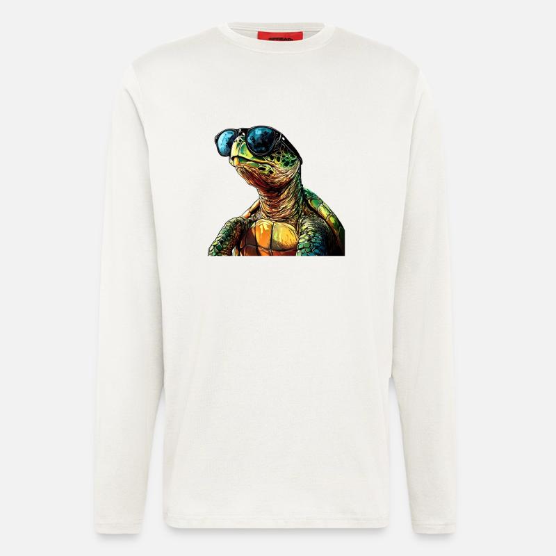 Turtle Sunglasses Summer - Longsleeve - made by SPREAD  - OFF WHITE