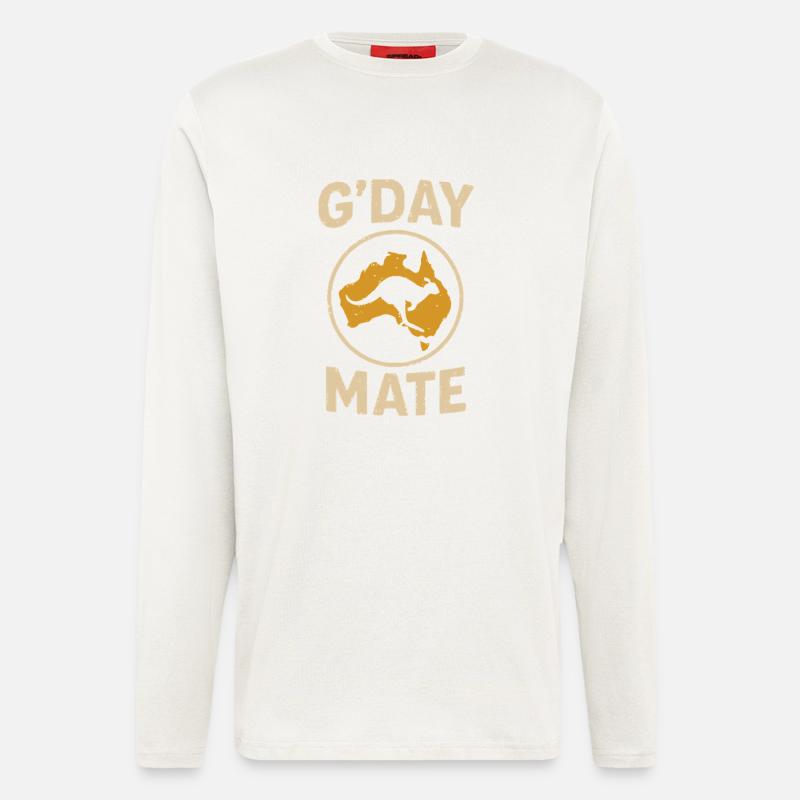 G’day mate – Salutation australienne - Manches longues bio décontracté fabriqué en UE - OFF WHITE