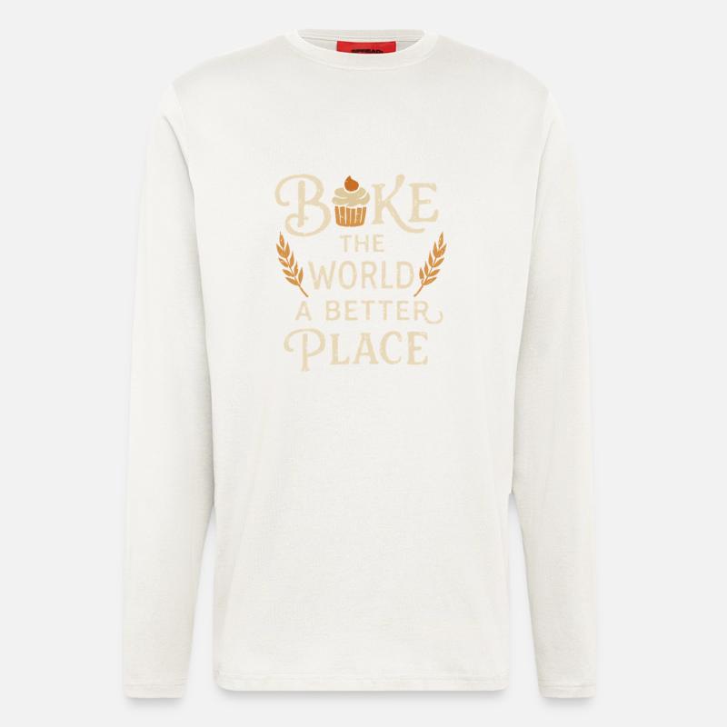 Back dich glücklich! - Langarmshirt - made by SPREAD  - OFF WHITE