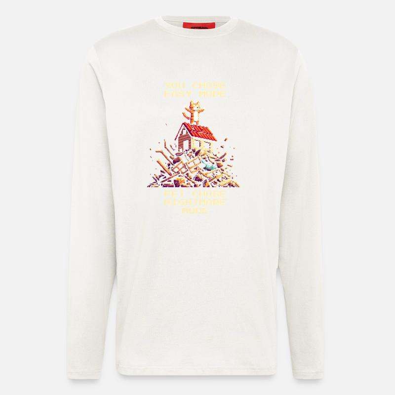 Tierheim-Level: Albtraum | Vermittlung - Langarmshirt - made by SPREAD  - OFF WHITE