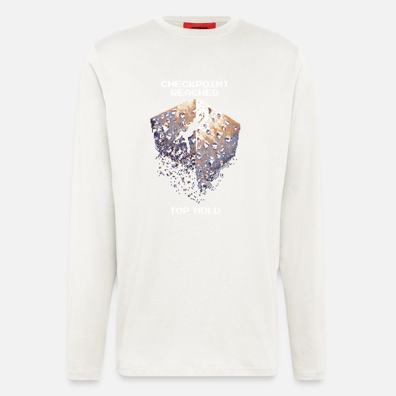Checkpoint: Top | Bouldern Pixel Art - Langarmshirt - made by SPREAD  - OFF WHITE