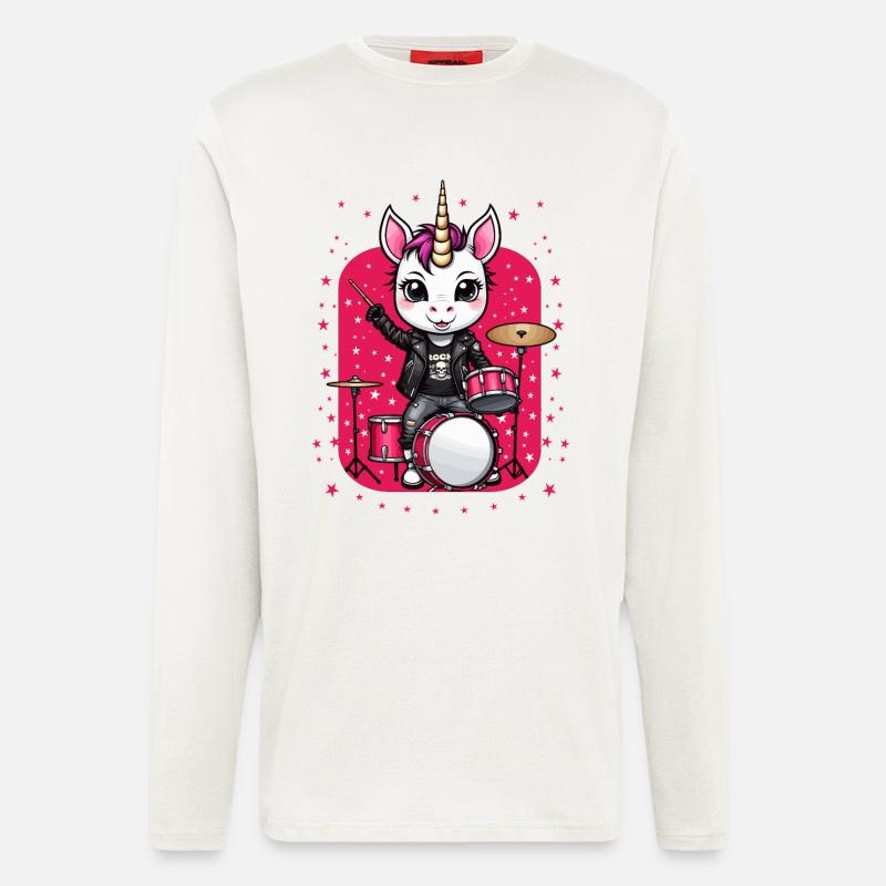 Punk Rock Einhorn - Langarmshirt - made by SPREAD  - OFF WHITE