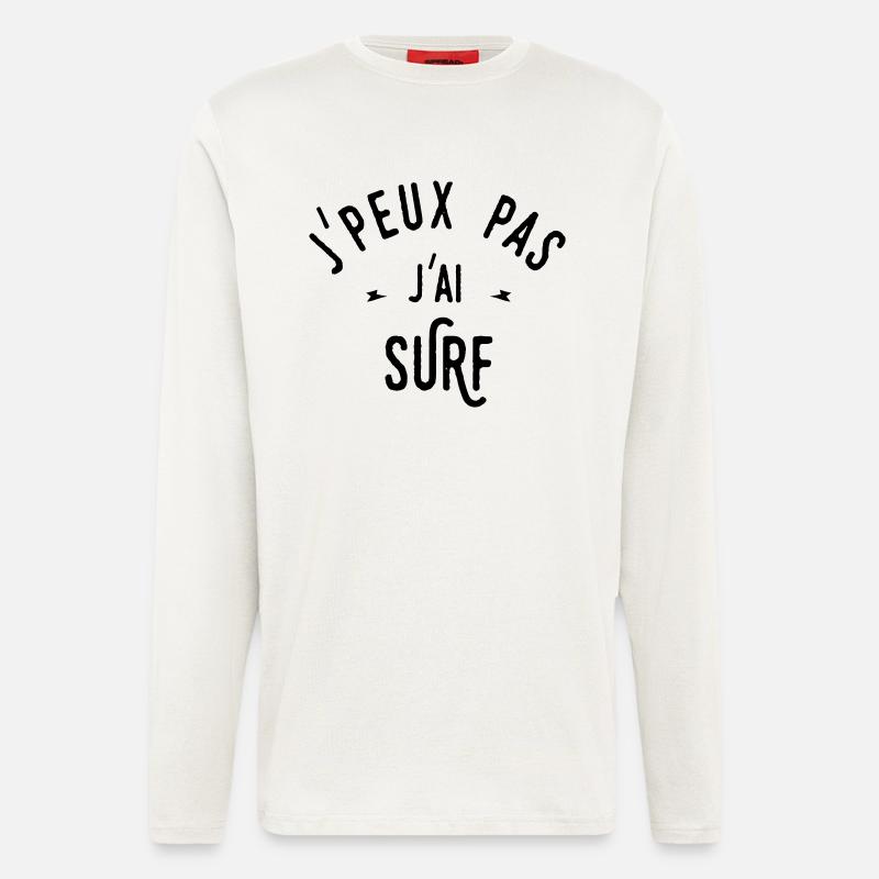 j'peux pas j'ai surf - Manches longues bio décontracté fabriqué en UE - OFF WHITE