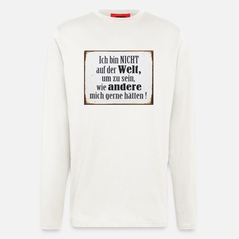 Selbstbewusstsein Spruch Geschenk - Langarmshirt - made by SPREAD  - OFF WHITE