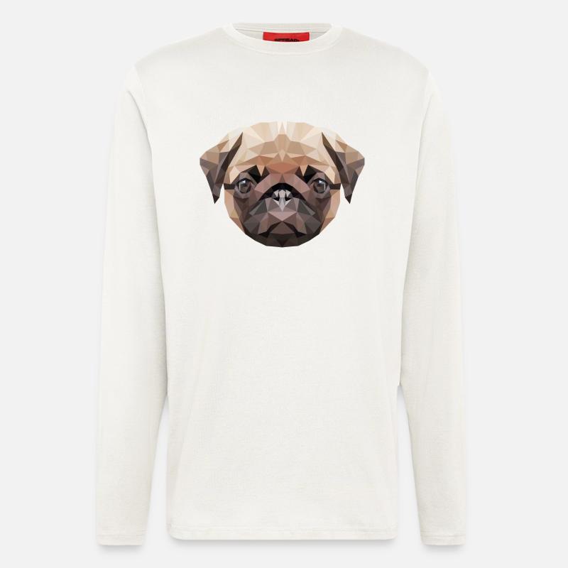 süsser Mops Pug - Langarmshirt - made by SPREAD  - OFF WHITE