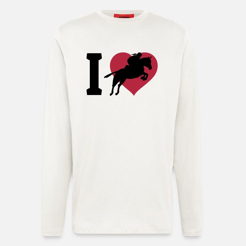 I love Springreiten - Langarmshirt - made by SPREAD  - OFF WHITE