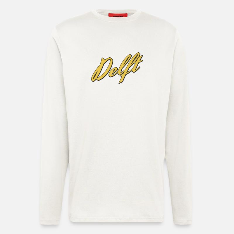 faïence de Delft - Manches longues bio décontracté fabriqué en UE - OFF WHITE