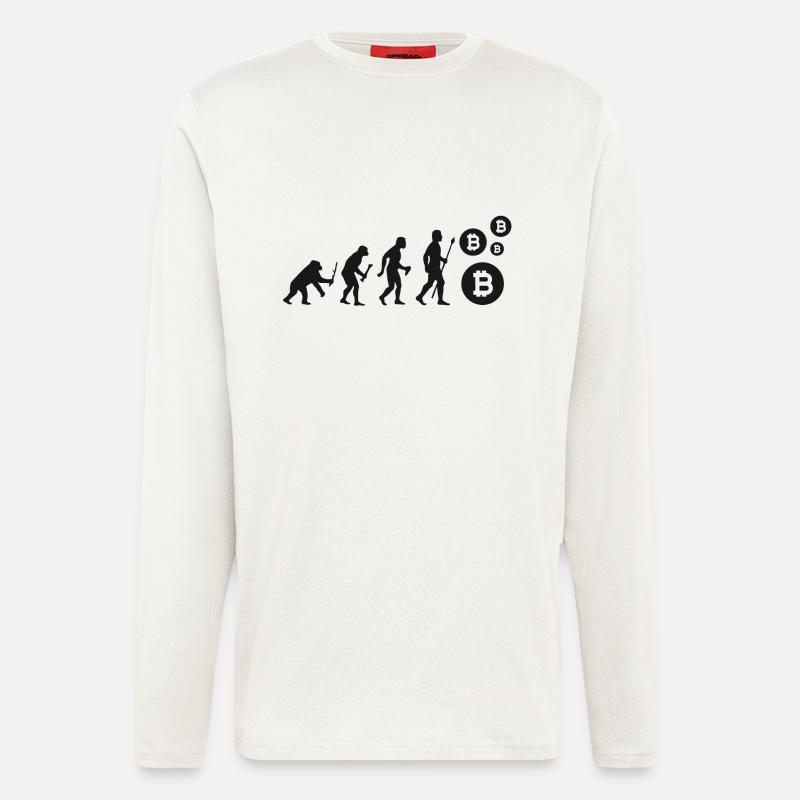 Evolution Bitcoin Bit Coin Shirt - Longsleeve - made by SPREAD  - OFF WHITE