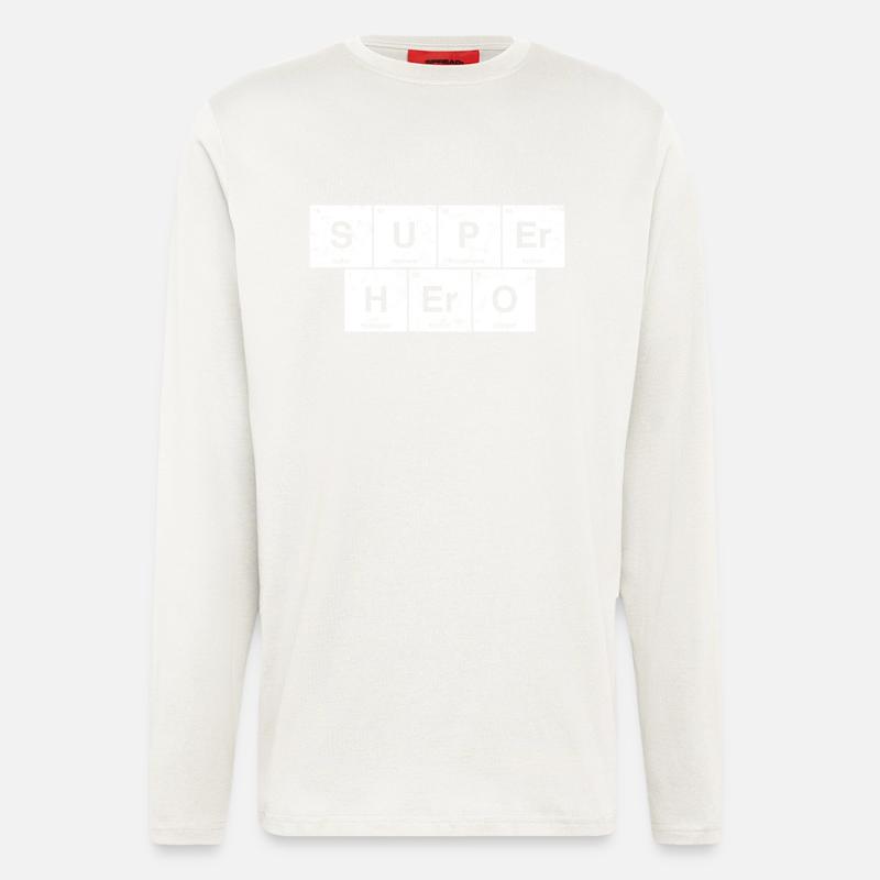 Nerdiger Superheld! Periodensystem der Elemente - Langarmshirt - made by SPREAD  - OFF WHITE