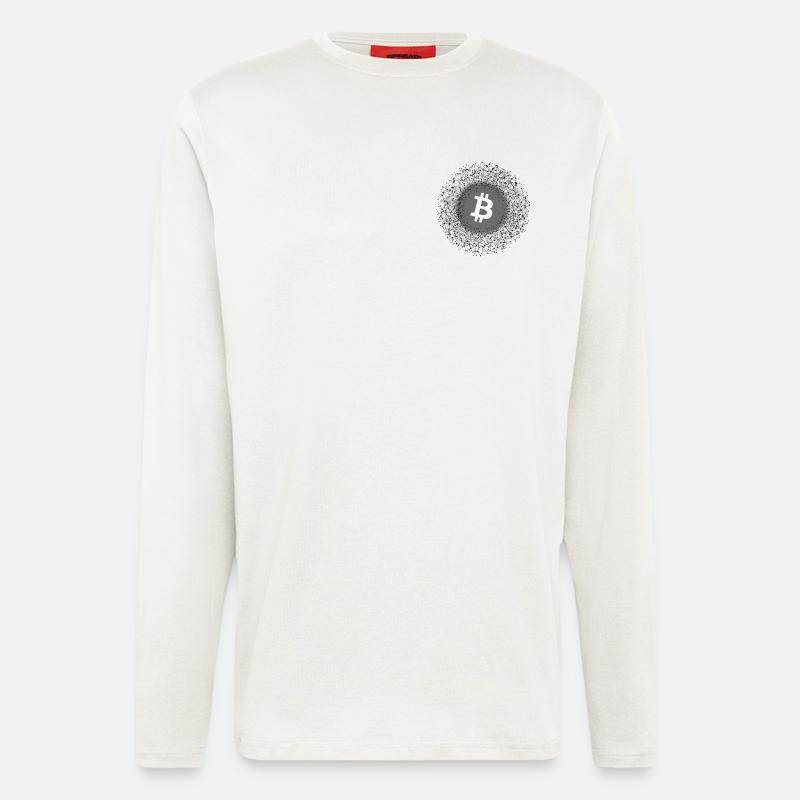 Bitcoin Netz Mandala - Langarmshirt - made by SPREAD  - OFF WHITE